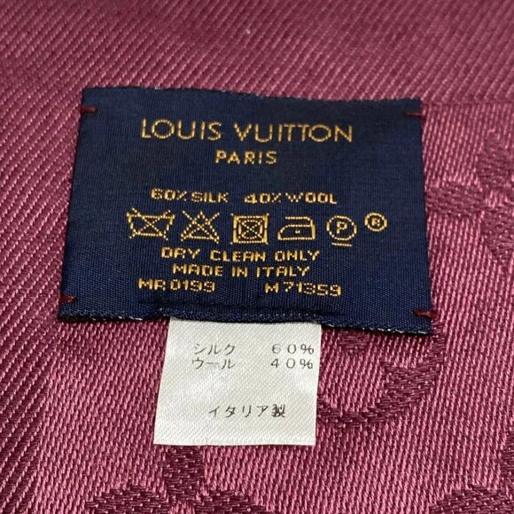 LOUIS VUITTON Shawl Monogram Purple -Scarf Silk Wool 463-081525 - Picture 8 of 8